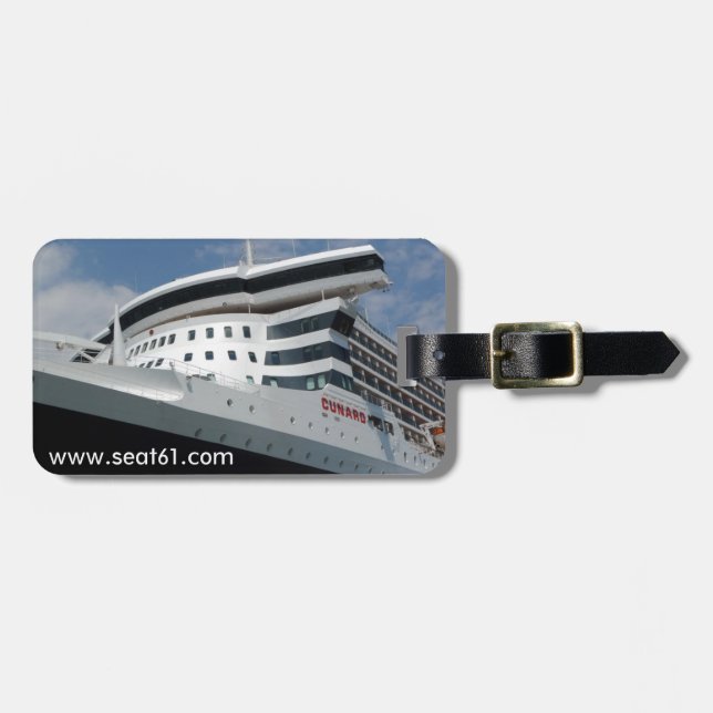 Seat61 Queen Mary 2 luggage tag (Front Horizontal)