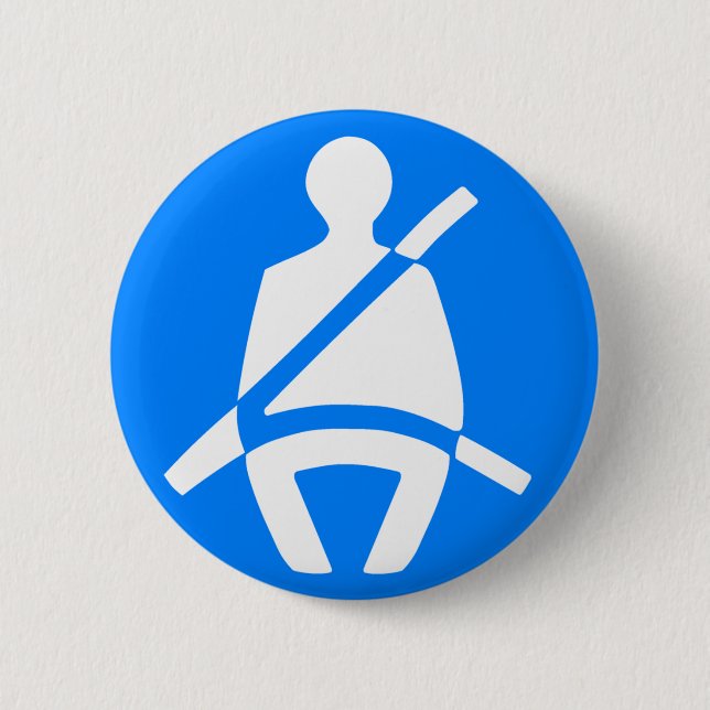 Seat Belt Symbol 6 Cm Round Badge (Front)