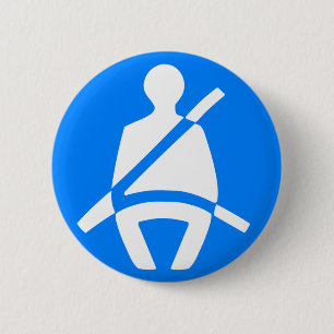 Seat Belt Symbol 6 Cm Round Badge