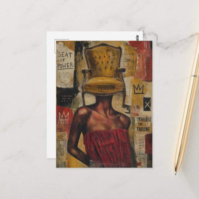 Seat of Power Surreal Fantasy Fashions Postcard (Front/Back In Situ)