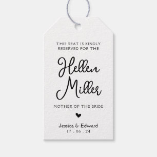 Seat Reserved For Guests Black White Modern Chic Gift Tags