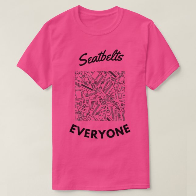 Seatbelts Everyone Funny School Bus Back To School T-Shirt (Design Front)