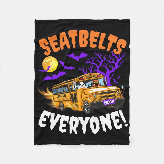Seatbelts Everyone Magic School Bus Driver Funny H Fleece Blanket (Front)
