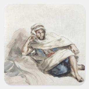 Seated Arab Square Sticker