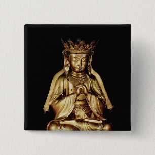 Seated Buddha 15 Cm Square Badge
