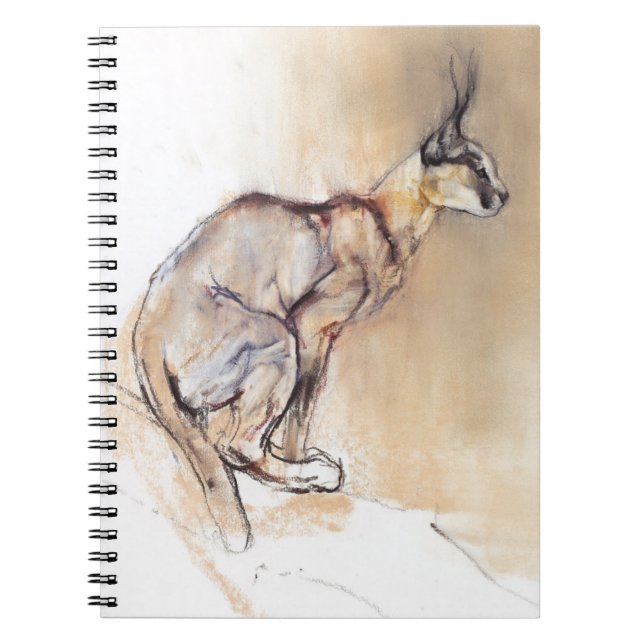 Seated Caracal 2009 Spiral Notebook (Front)