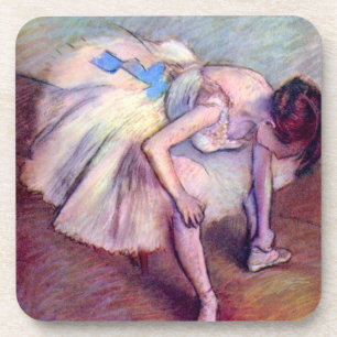 Seated Dancer by Edgar Degas, Vintage Ballet Art Coaster