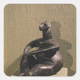 Seated female figure, 3500-2500 BC Square Sticker
