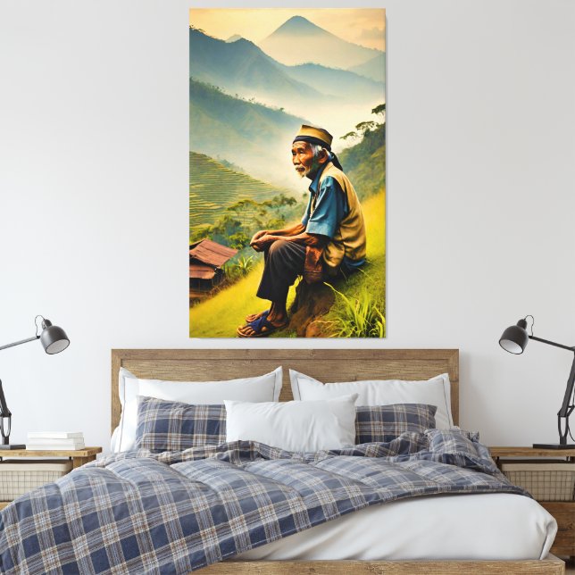 Seated in Serenity Canvas Print (Insitu(Bedroom))
