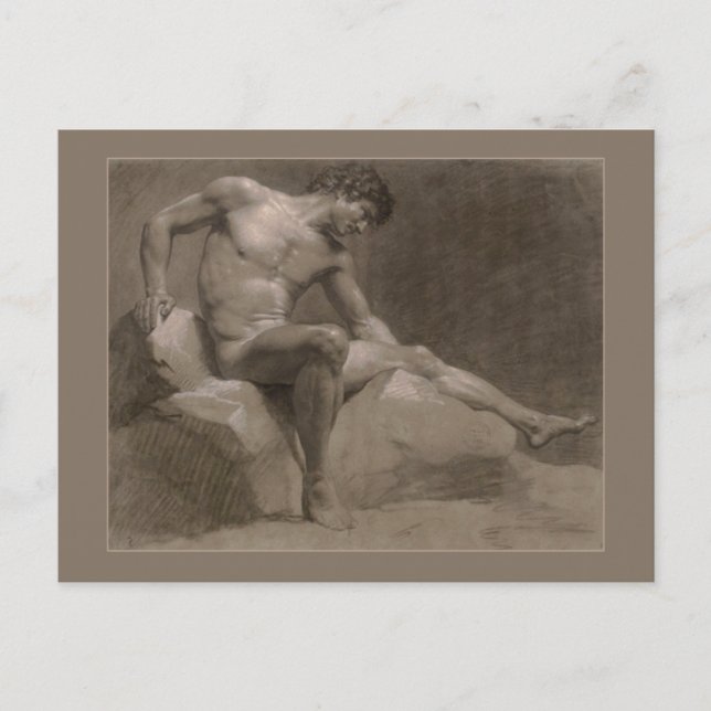 Seated Man by Isabey Postcard (Front)