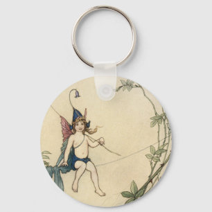 Seated on a Spider's Thread Key Ring