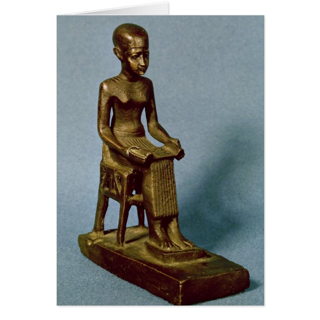 Seated statue of Imhotep  holding an open (Front)