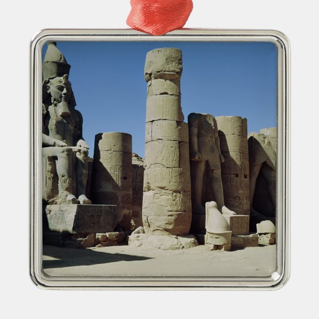 Seated statue of Ramesses II Metal Tree Decoration (Front)