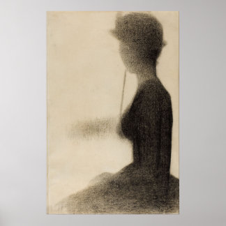 Seated Woman with a Parasol Poster