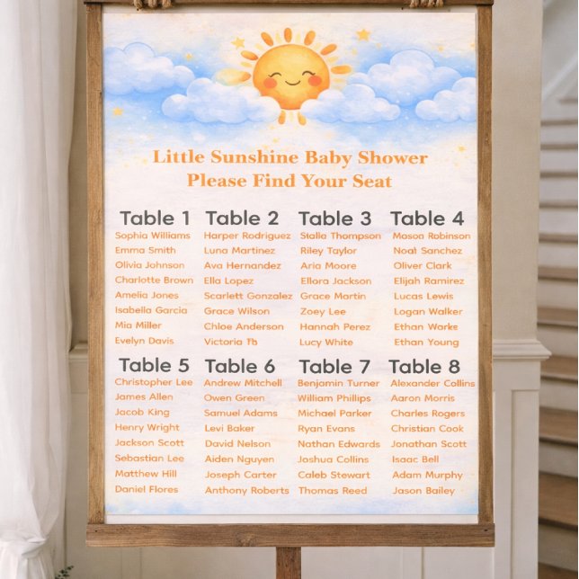 Seating chart baby shower party decor (Creator Uploaded)