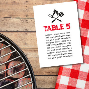 Seating Chart BBQ Baby couples baby shower theme Table Number