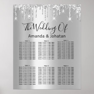 Seating Chart Black Gray Silver Drips Grey Spark