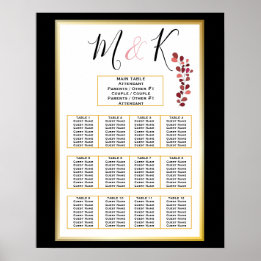 Seating Chart Edgy Black Gothic Wedding
