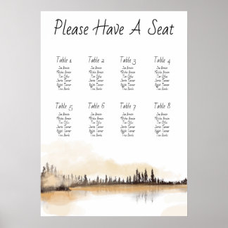 Seating chart for 8 tables- Poster print