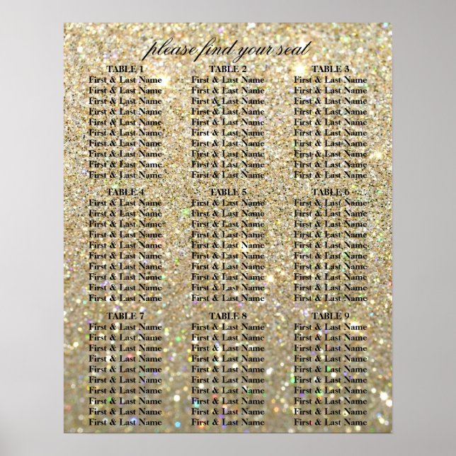 Seating Chart - Gold Glit Fab (Front)