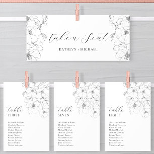 Seating Chart Header Minimalist Modern Floral Card