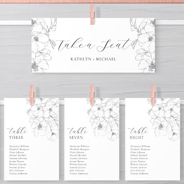 Seating Chart Header Minimalist Modern Floral Card (Creator Uploaded)