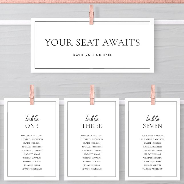 Seating Chart Header Modern Black Border Card (Creator Uploaded)