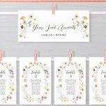 Seating Chart Header Modern Boho Wildflower Card<br><div class="desc">Wildflower Boho Chic Modern Whimsical Floral Wedding Table Seating Charts Header Card. All the texts are pre-arranged for you to personalise easily and quickly with your own details.</div>