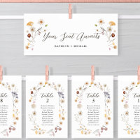 Seating Chart Header Modern Boho Wildflower Card