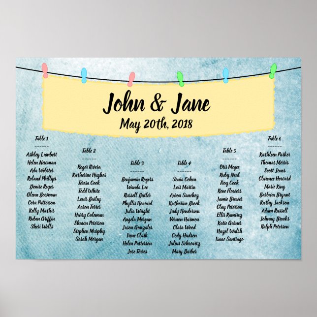 Seating Chart Poster - Banner Design (Front)