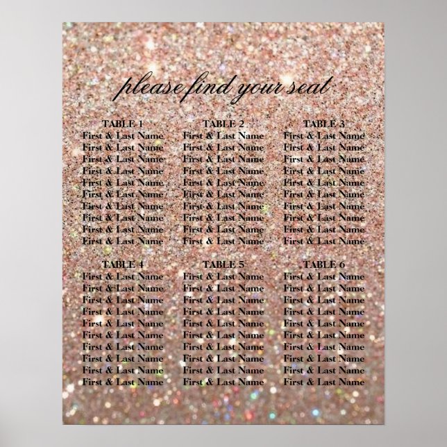 Seating Chart - Rose Gold Glit Fab (Front)
