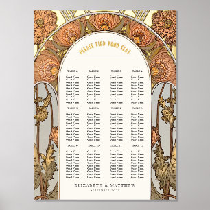Seating Chart Vintage Wedding Art Nouveau