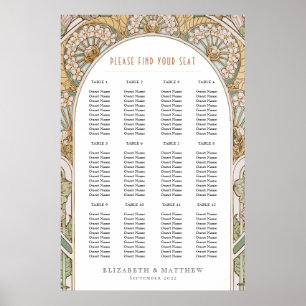 Seating Chart Vintage Wedding Art Nouveau