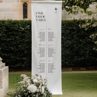 Seating Chart with Adjustable Minimalist Vintage Banner