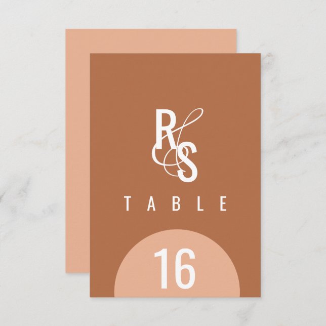 Seating Numbers Dark Terracotta Wedding Invitation (Front/Back)