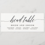 Seating Plan Head Table Card - Modern Script<br><div class="desc">Plan a stylish celebration with this modern invitation that your guests will adore. 
Design by © berryberrysweet . Printable digital files are available! Visit our website at www.berryberrysweet.com for more details!</div>