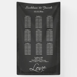 Seating Plan Personalised Faux Chalkboard Wedding Banner