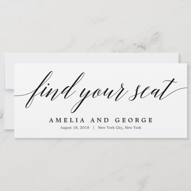 Seating Plan Title Card - Modern Script (Front)