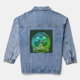 Seattle 2026 World Cup Host City Vintage Football Denim Jacket