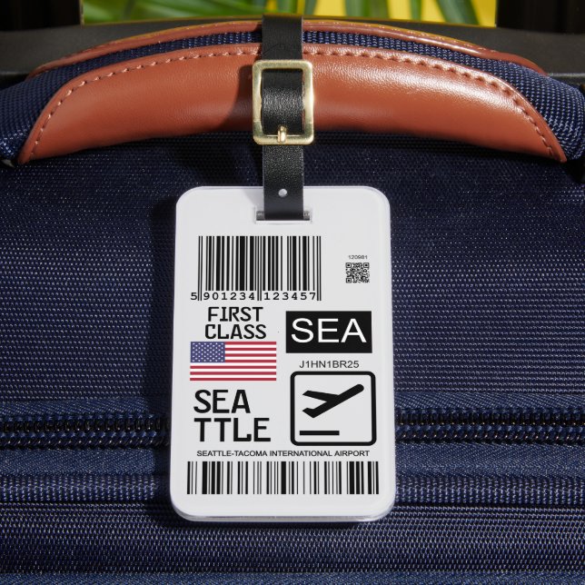 Seattle airport travel tag (Front Insitu 2)