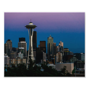 Seattle Architecture Under the Purple Sky Photo Print