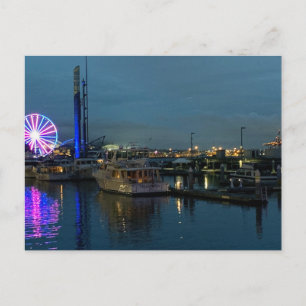 Seattle at Night City Photography Postcard