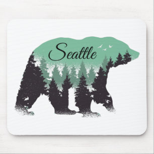 Seattle Bear Forest Mouse Pad