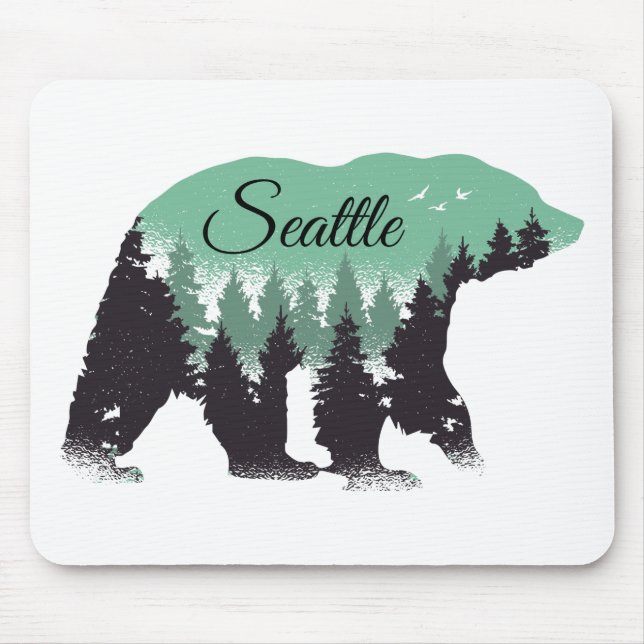 Seattle Bear Forest Mouse Pad (Front)