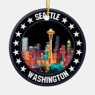 Seattle ceramic tree decoration
