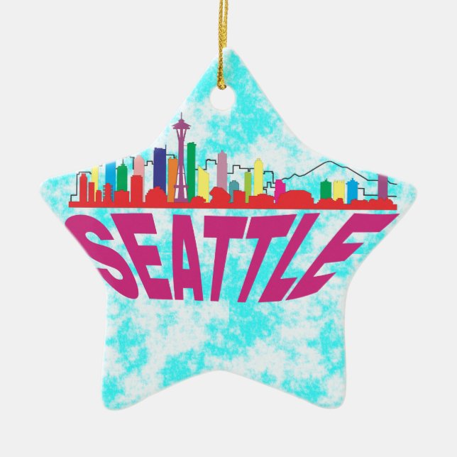Seattle Ceramic Tree Decoration (Front)