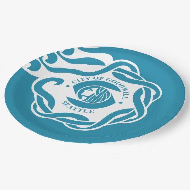 Seattle city flag paper plate (Angled)