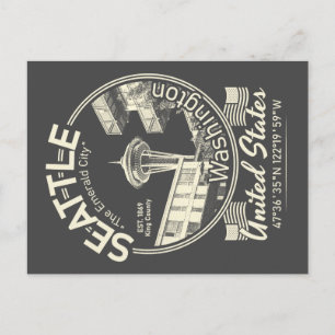 SEATTLE CITY ICON - WASHINGTON VINTAGE POSTCARD