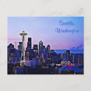 Seattle City in Washington Postcard