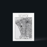Seattle City Map   Location Marker Postcard<br><div class="desc">A fun postcard tailored to the city of Seattle,  Washington which allows you to add a marker for your unique location.</div>